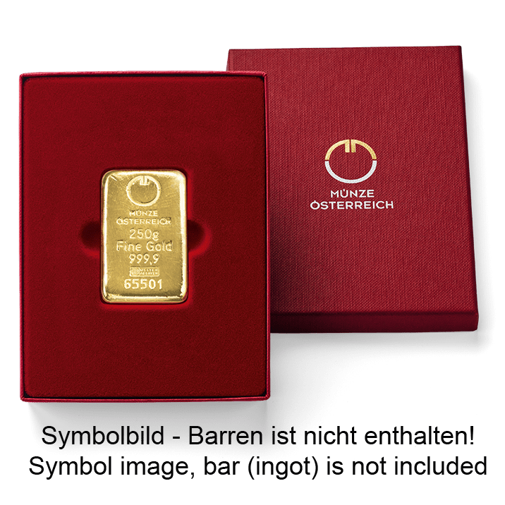 Barrenverpackung 250 Gramm Goldbarren